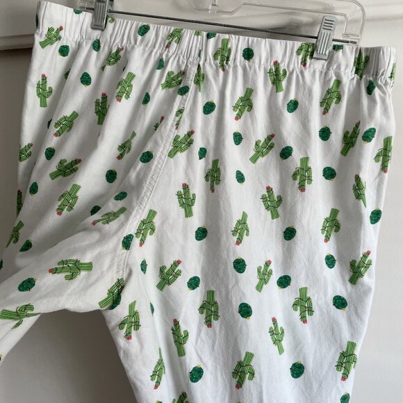 J. Crew Flannel Cotton Sleep Holiday Cactus Print Pajama Pants Size L Unisex - Picture 5 of 10